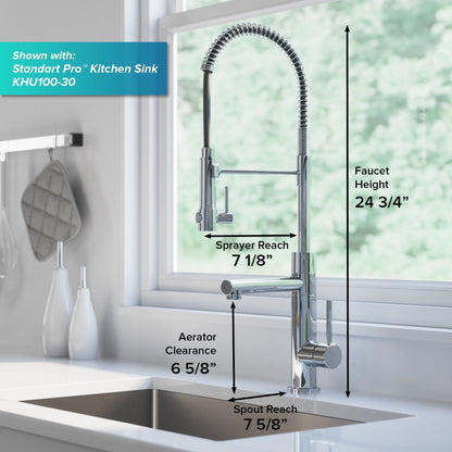 KRAUS Artec Pro 2-Function Commercial Style Pre-Rinse Kitchen Faucet in Spot Free Antique Champagne Bronze with Soap Dispenser - KPF-1603-KSD-53SFACB