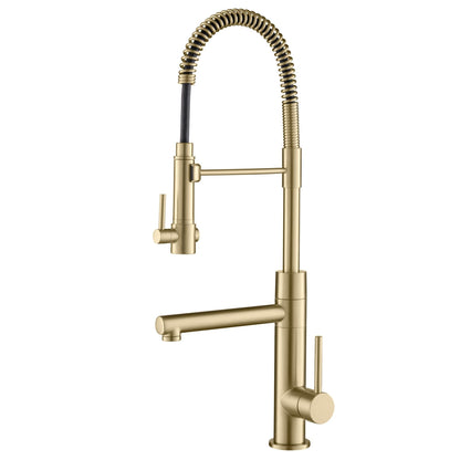 KRAUS Artec Pro 2-Function Commercial Style Pre-Rinse Kitchen Faucet in Spot Free Antique Champagne Bronze - KPF-1603SFACB