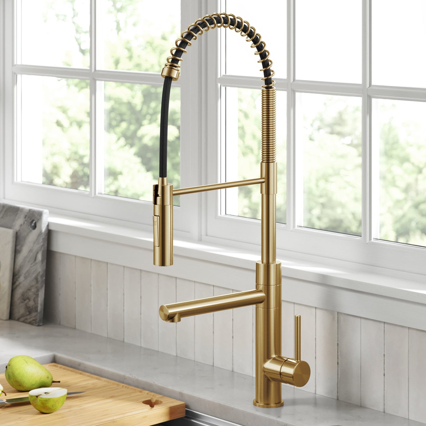 KRAUS Artec Pro Commercial Style Single Handle Kitchen Faucet with Pot Filler in Brushed Brass - KPF-1604BB - KPF-1604BB