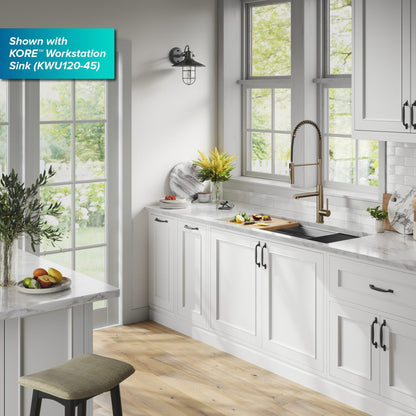 KRAUS Artec Pro Commercial Style Single Handle Kitchen Faucet with Pot Filler in Spot Free Antique Champagne Bronze - KPF-1604SFACB