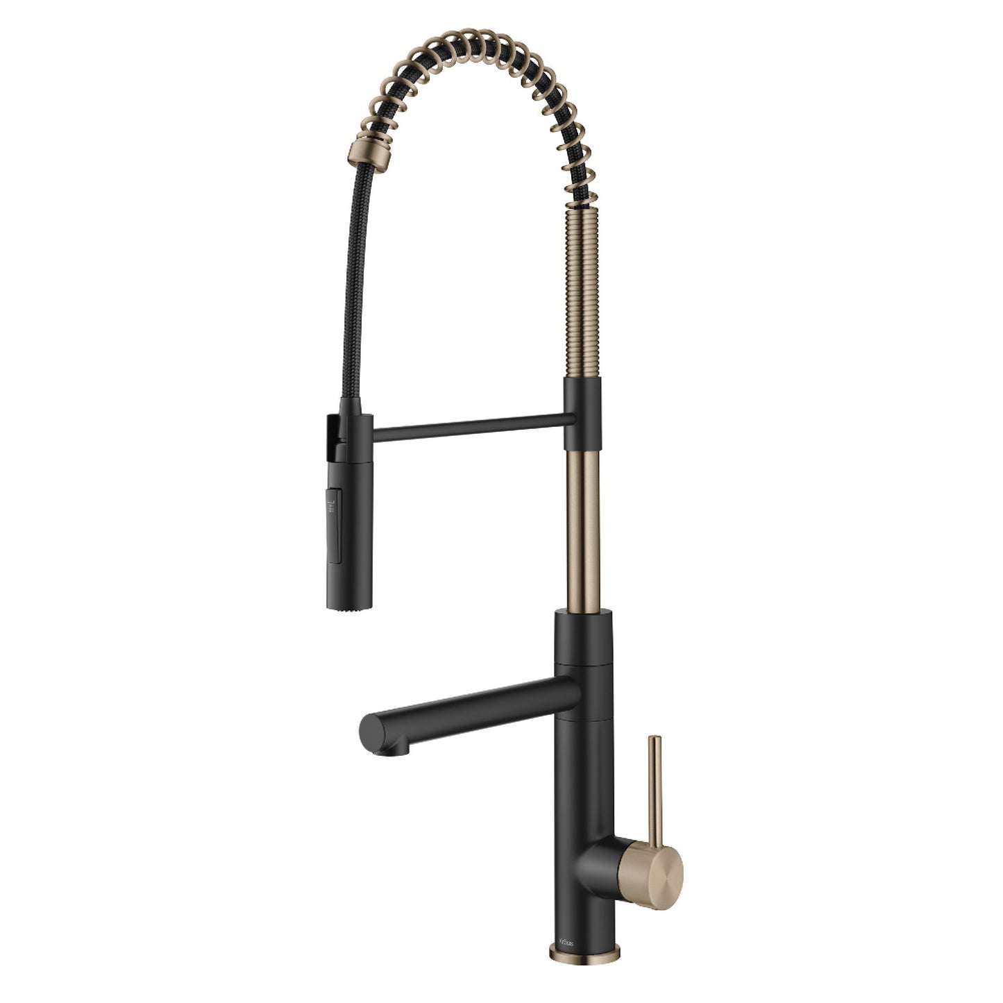 KRAUS Artec Pro Commercial Style  Single Handle Kitchen Faucet with Pot Filler in Spot Free Antique Champagne Bronze / Matte Black - KPF-1604SFACBMB