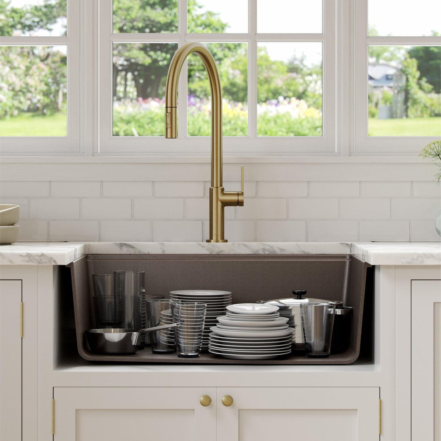 KRAUS Bellucci Workstation 30" Undermount Granite Composite Single Bowl Kitchen Sink with Accessories - KGUW2-30MBL