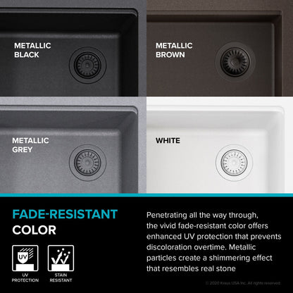 KRAUS Bellucci Workstation 33" Drop-In Granite Composite Kitchen Sink with Accessories - KGTW2-33MBL