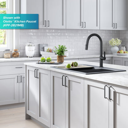 KRAUS Bellucci Workstation 33" Drop-In Granite Composite Kitchen Sink with Accessories - KGTW2-33MBL