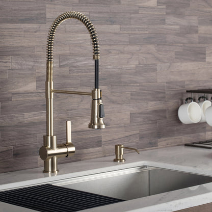 KRAUS Britt Commercial Style Kitchen Faucet in Brushed Gold - KPF-1690BG