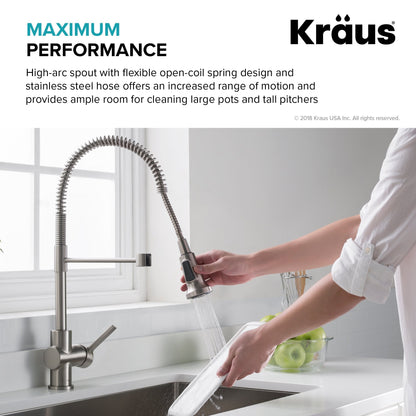 KRAUS Britt Commercial Style Kitchen Faucet in Brushed Gold - KPF-1690BG