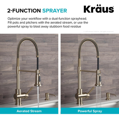 KRAUS Britt Commercial Style Kitchen Faucet in Brushed Gold - KPF-1690BG