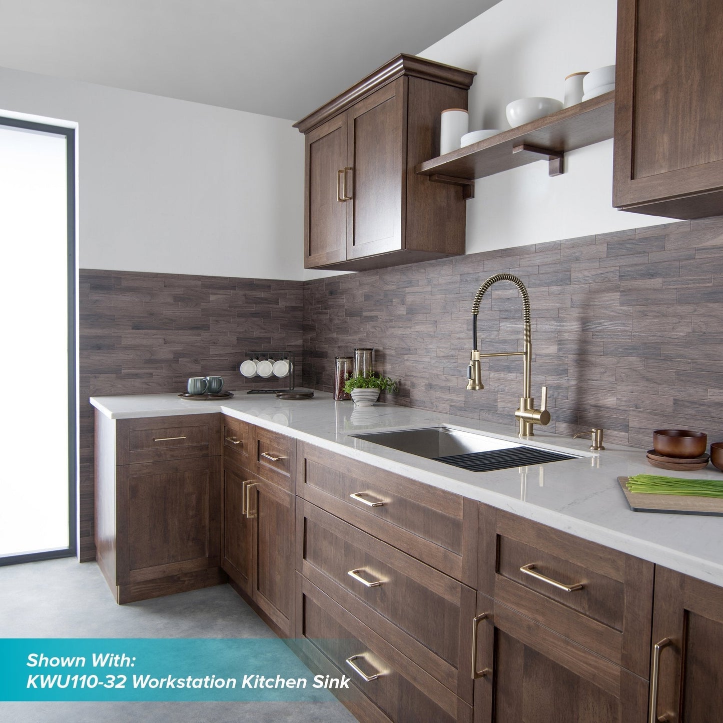 KRAUS Britt Commercial Style Kitchen Faucet in Brushed Gold - KPF-1690BG