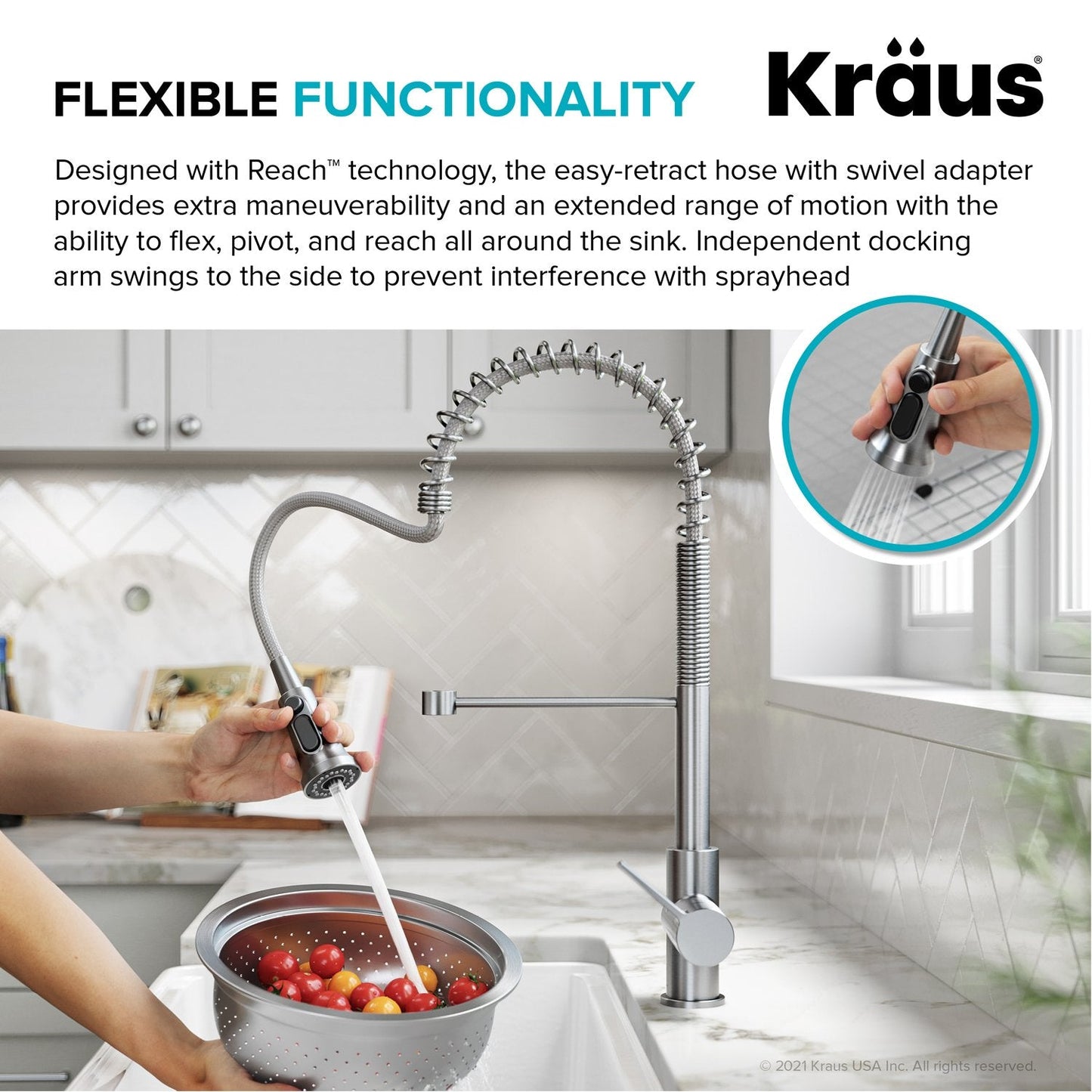 KRAUS Britt Commercial Style Kitchen Faucet with Integrated Water Filter Spout in Matte Black - KFF-1691MB