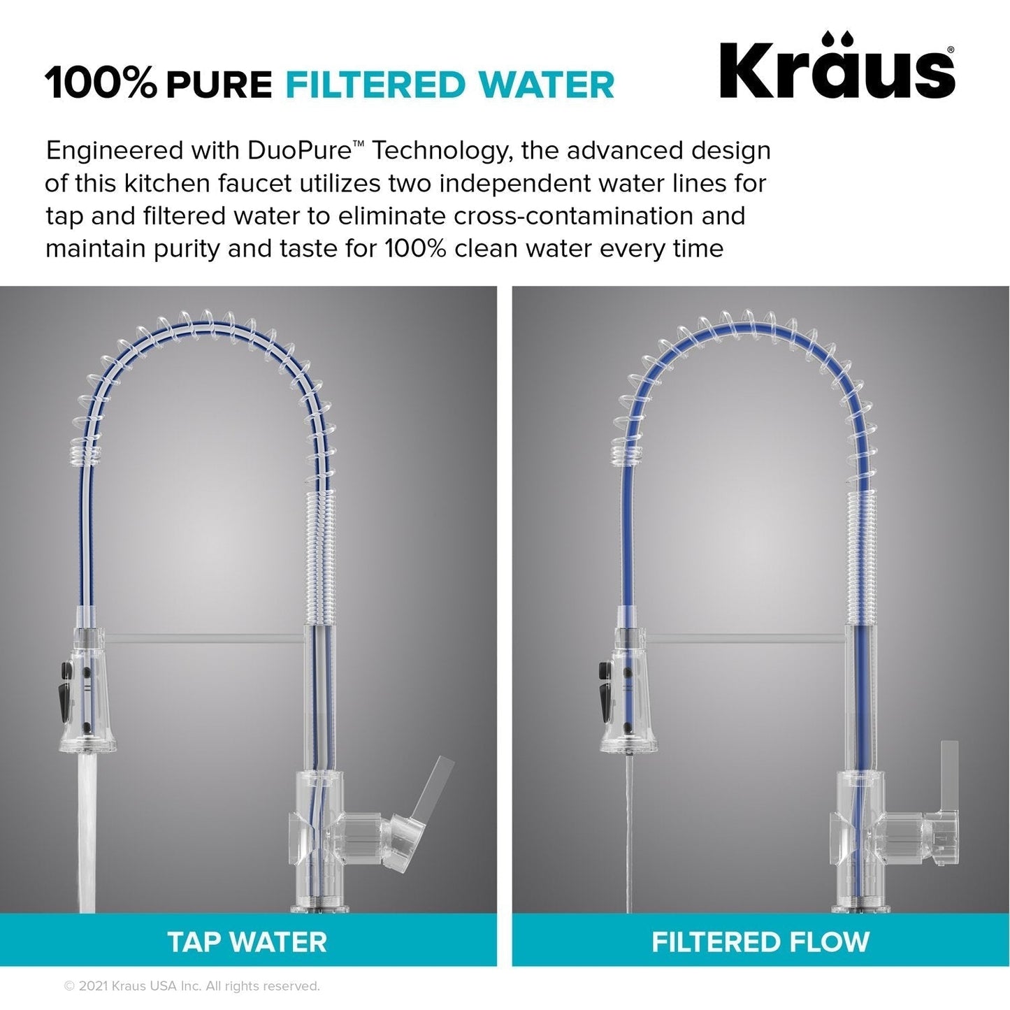 KRAUS Britt Commercial Style Kitchen Faucet with Integrated Water Filter Spout in Matte Black - KFF-1691MB