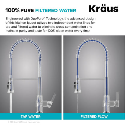 KRAUS Britt Commercial Style Kitchen Faucet with Integrated Water Filter Spout in Matte Black - KFF-1691MB