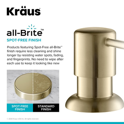 KRAUS Britt Single Handle Commercial Kitchen Faucet with Deck Plate and Soap Dispenser in Spot Free Antique Champagne Bronze - KPF-1690-KSD-53SFACB