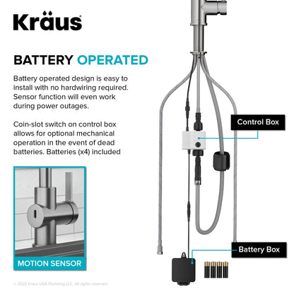 KRAUS Britt Touchless Pull-Down Single Handle Faucet in Spot Free Antique Champagne Bronze - KSF-1691SFACB