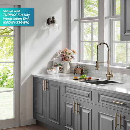 KRAUS Britt Touchless Pull-Down Single Handle Faucet in Spot Free Antique Champagne Bronze - KSF-1691SFACB