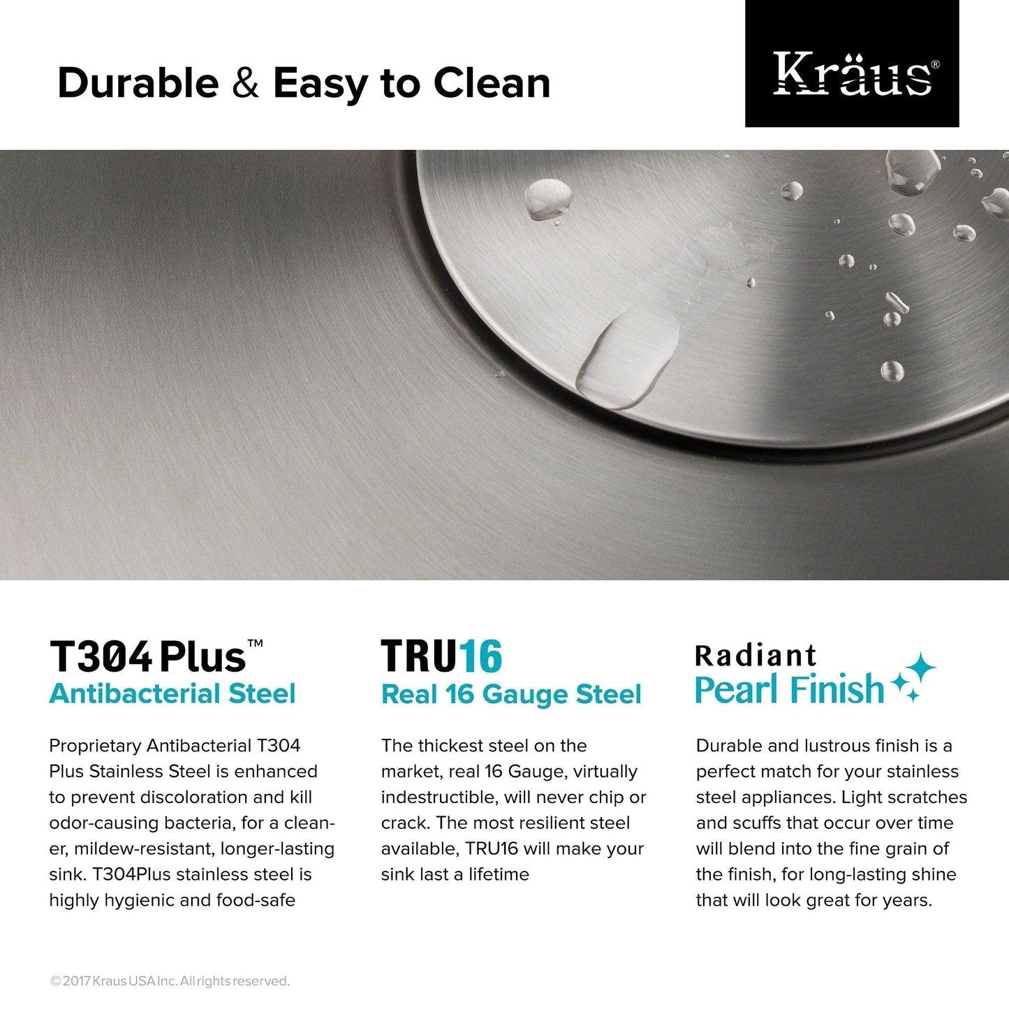 KRAUS Dex 33" Undermount 50/50 Double Bowl 16 Gauge Stainless Steel Kitchen Sink with VersiDrain - KD1UD33B