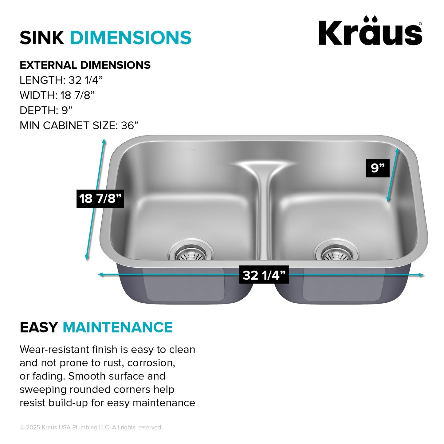 KRAUS Ellis 32" Undermount Kitchen Sink Combo Set with Bolden 18" Pull-Down Commercial Kitchen Faucet in Stainless Steel - KCA-1200