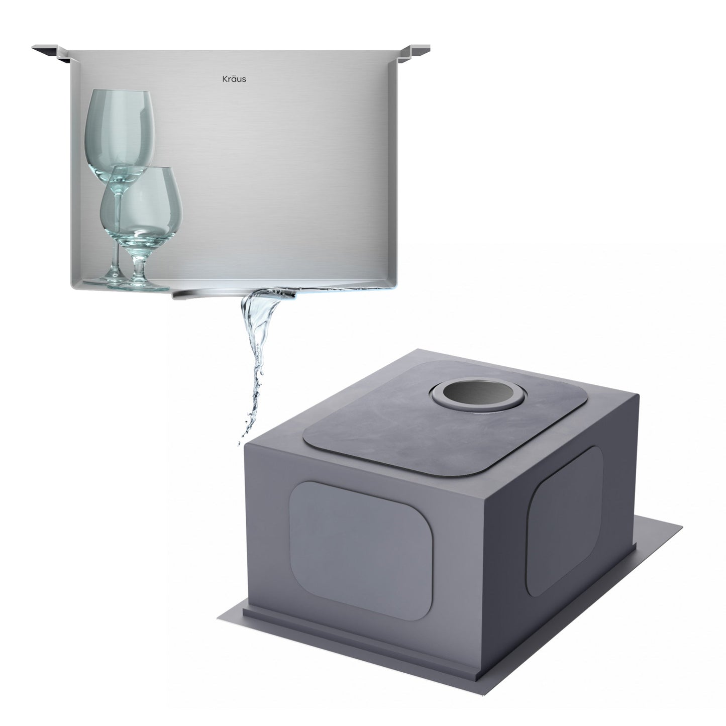 KRAUS Kore 15" Drop-In Workstation 16 Gauge Stainless Steel Single Bowl Kitchen Bar Sink with Accessories - KWT311-15