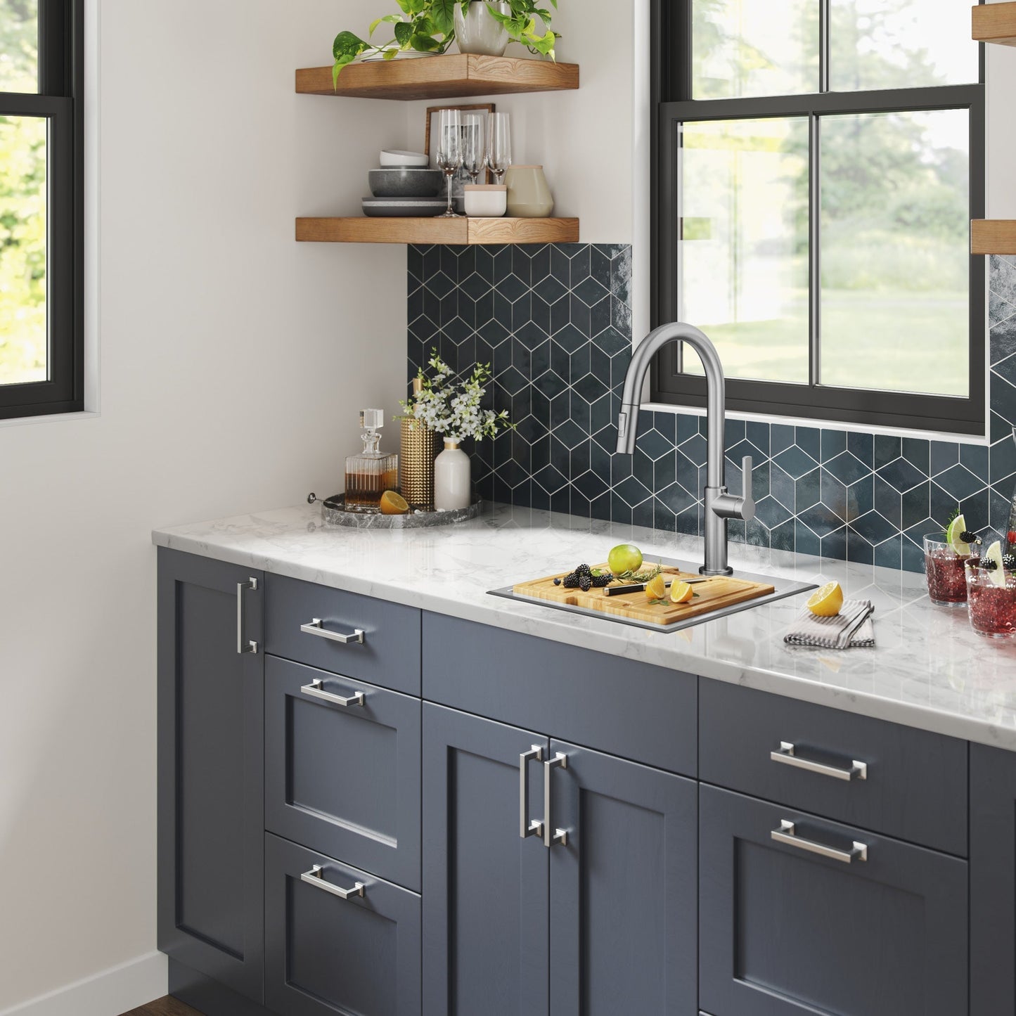 KRAUS Kore 15" Drop-In Workstation 16 Gauge Stainless Steel Square Prep Sink with Accessories - KWT321-15