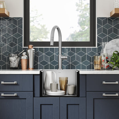 KRAUS Kore 15" Drop-In Workstation 16 Gauge Stainless Steel Square Prep Sink with Accessories - KWT321-15