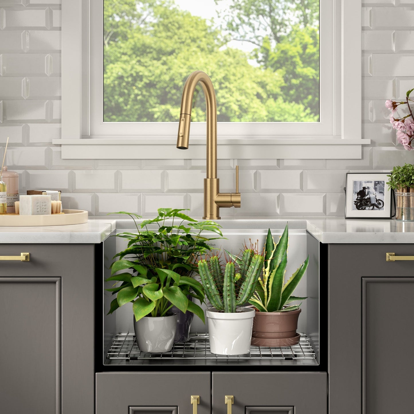 KRAUS Kore 23" Undermount Workstation 16 Gauge Laundry Utility Sink with Accessories - KWU100-23L