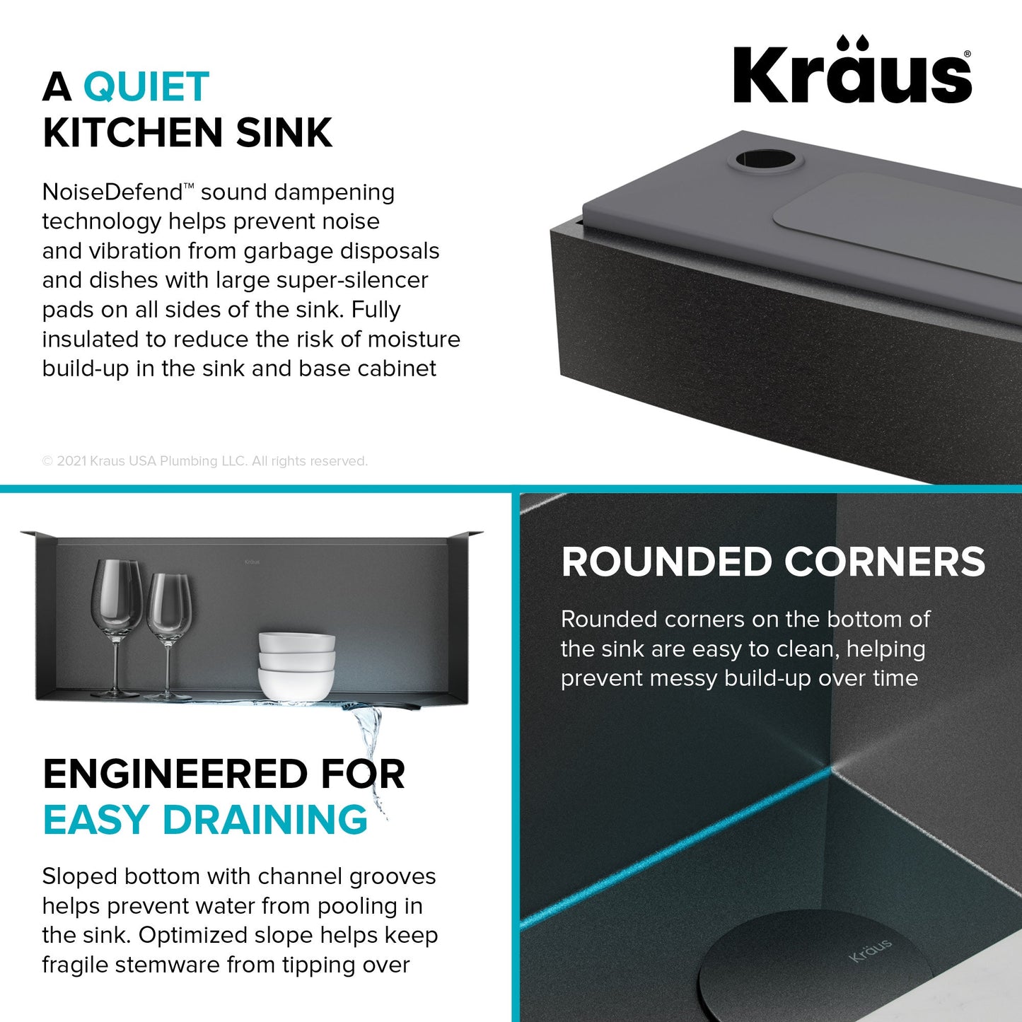 KRAUS Kore 27" Apron Front Workstation 16 Gauge Stainless Steel Kitchen Sink in PVD Gunmetal Finish - KWF210-27-PGM