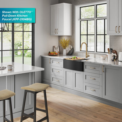 KRAUS Kore 27" Apron Front Workstation 16 Gauge Stainless Steel Kitchen Sink in PVD Gunmetal Finish - KWF210-27-PGM