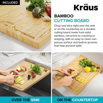 KRAUS Kore 27" Apron Front Workstation 16 Gauge Stainless Steel Kitchen Sink in PVD Gunmetal Finish - KWF210-27-PGM