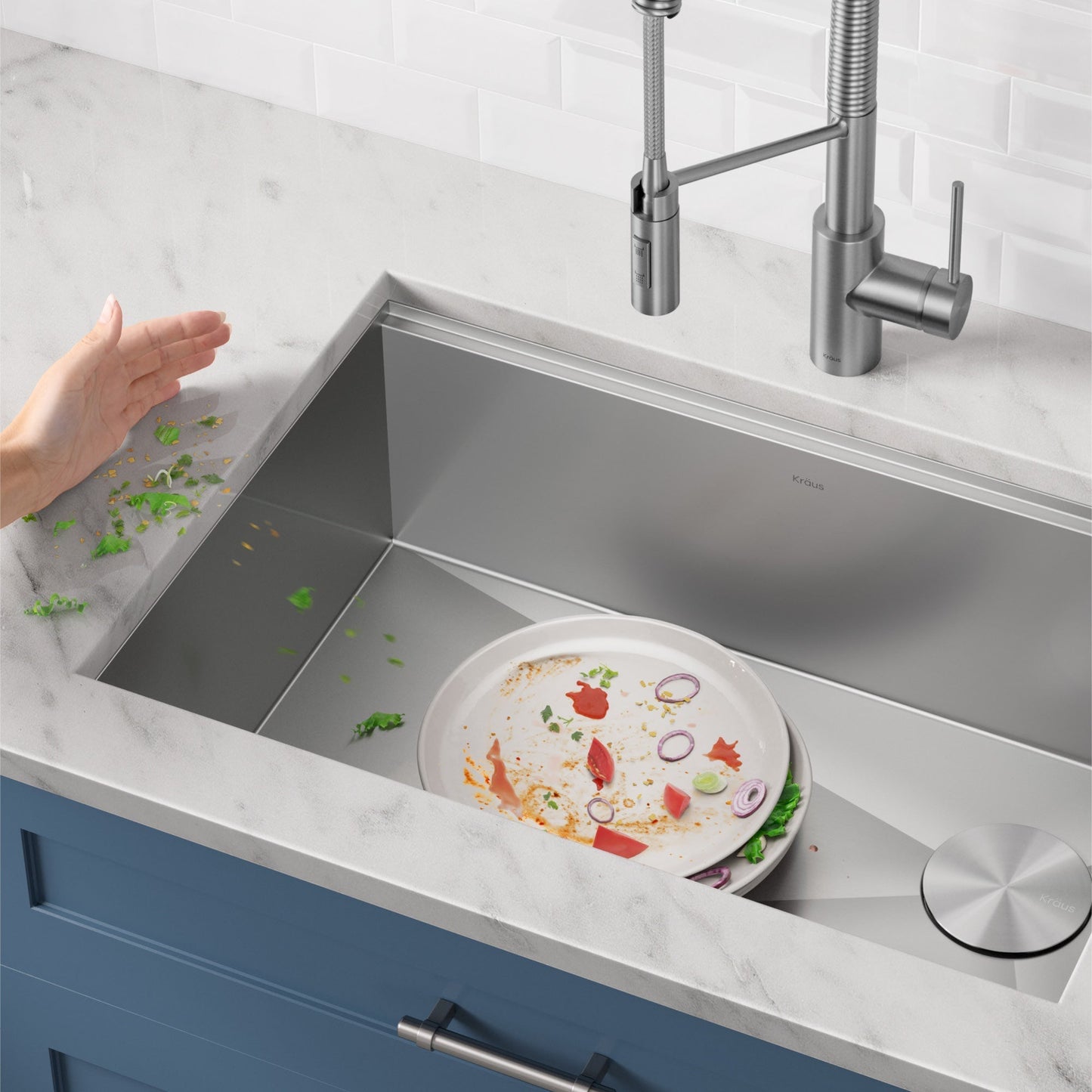 KRAUS Kore 28" Undermount Workstation 16 Gauge Stainless Steel Single Bowl Kitchen Sink with Accessories - KWU110-28