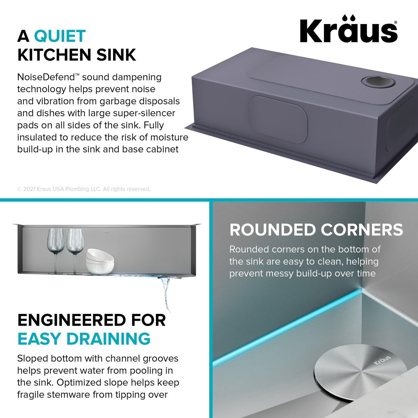 KRAUS Kore 36" Undermount Workstation 16 Gauge Stainless Steel Single Bowl Kitchen Sink with Accessories - KWU110-36