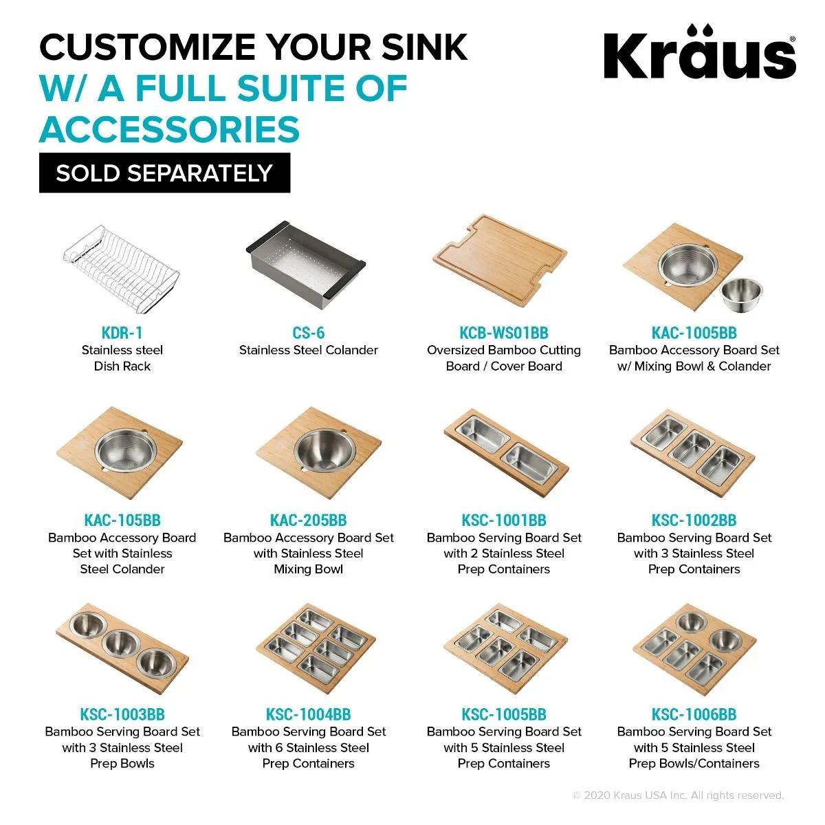 KRAUS Kore Workstation 17" Undermount 16 Gauge Single Bowl Stainless Steel Bar Sink with Accessories - KWU111-17