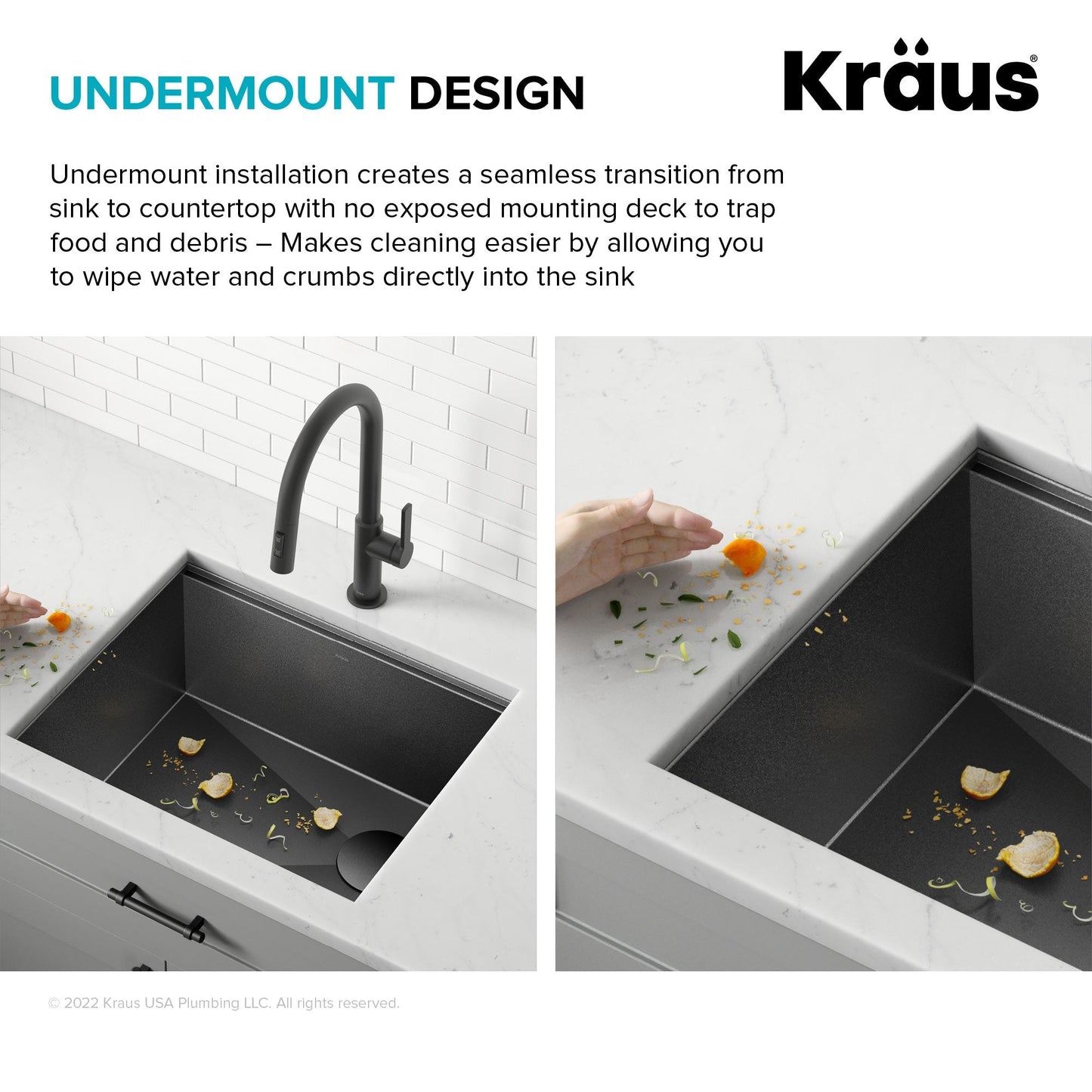 KRAUS Kore Workstation 23" Undermount Kitchen Sink in 16 Gauge PVD Gunmetal - KWU1111-23-PGM