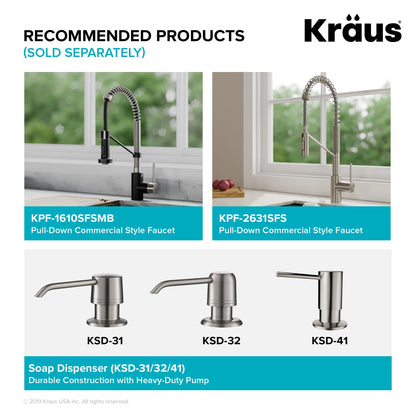 KRAUS Kore Workstation 25" Drop-In or Undermount 16 Gauge Kitchen Sink with Accessories - KWT311-25