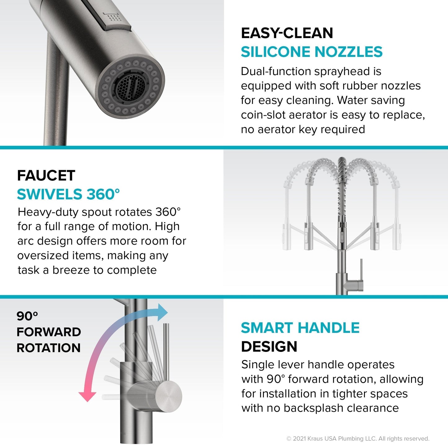 KRAUS Oletto Commercial Style Pull-Down Single Handle Kitchen Faucet in Brushed Brass - KPF-2631BB