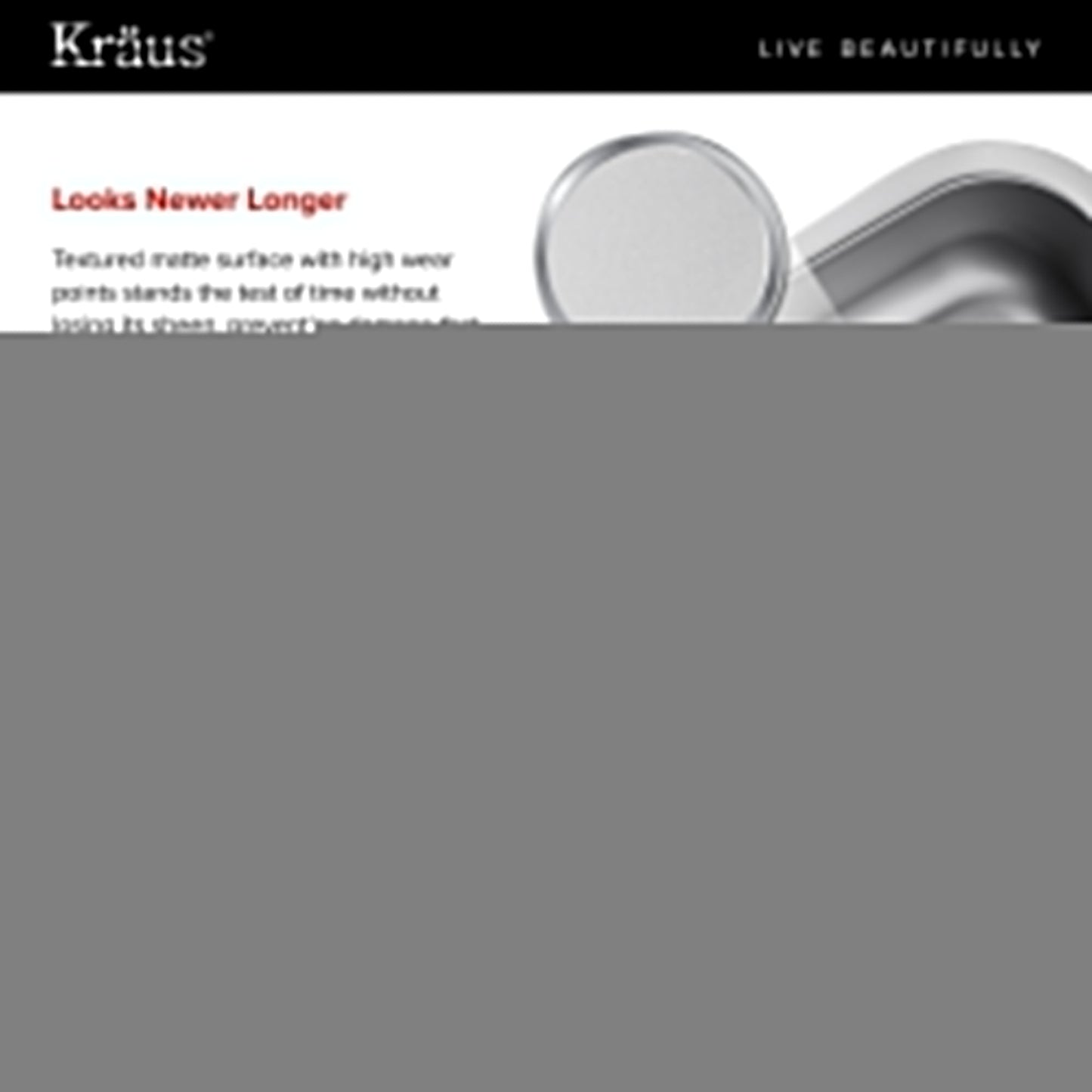 KRAUS Outlast MicroShield 16 Gauge Stainless Steel Undermount Kitchen Sink - KBU14E