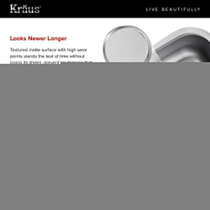 KRAUS Outlast MicroShield 16 Gauge Stainless Steel Undermount Kitchen Sink - KBU14E