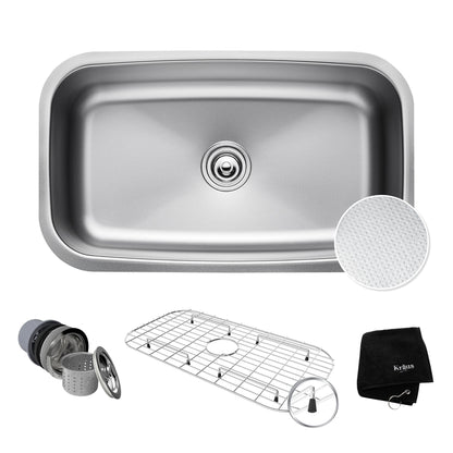 KRAUS Outlast MicroShield 16 Gauge Stainless Steel Undermount Kitchen Sink - KBU14E