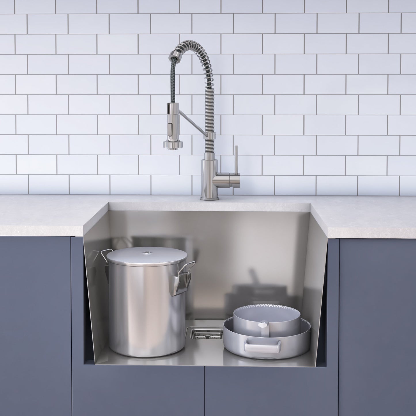 KRAUS Pax Zero-Radius 24" Undermount Single Bowl Stainless Steel Laundry Utility Sink - KHU24L