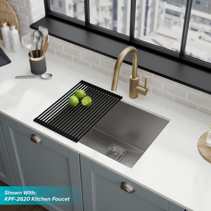 KRAUS Pax Zero-Radius 24" Undermount Single Bowl Stainless Steel Laundry Utility Sink - KHU24L