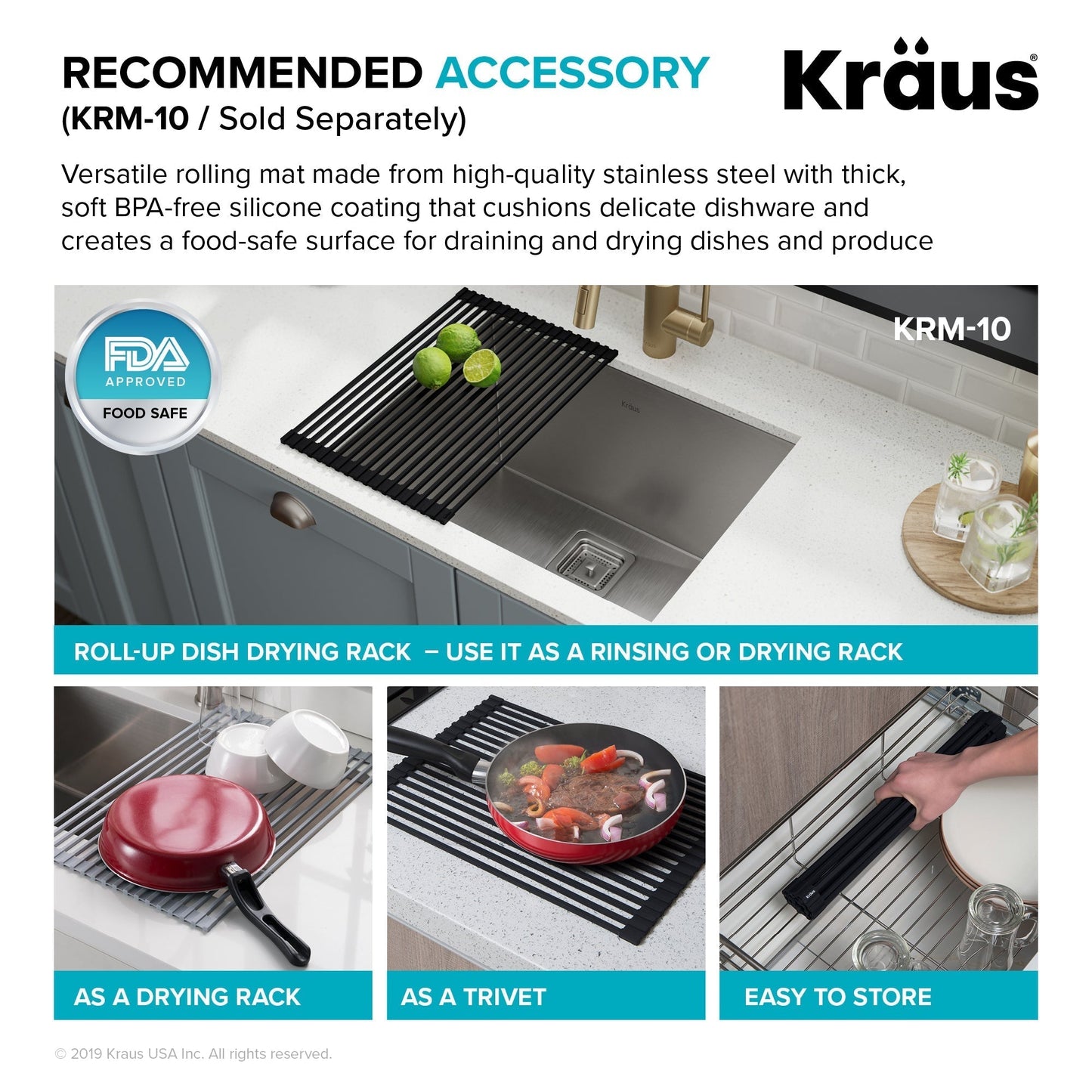KRAUS Pax Zero-Radius 24" Undermount Single Bowl Stainless Steel Laundry Utility Sink - KHU24L