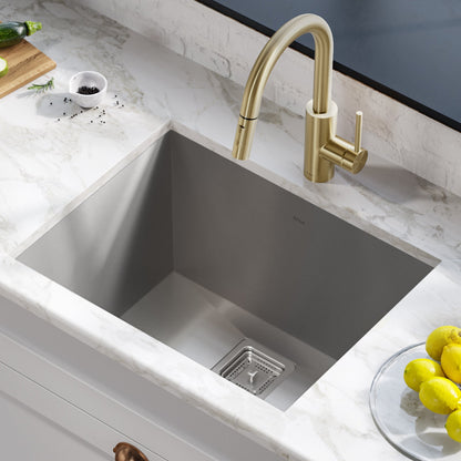 KRAUS Pax Zero-Radius 24" Undermount Single Bowl Stainless Steel Laundry Utility Sink - KHU24L