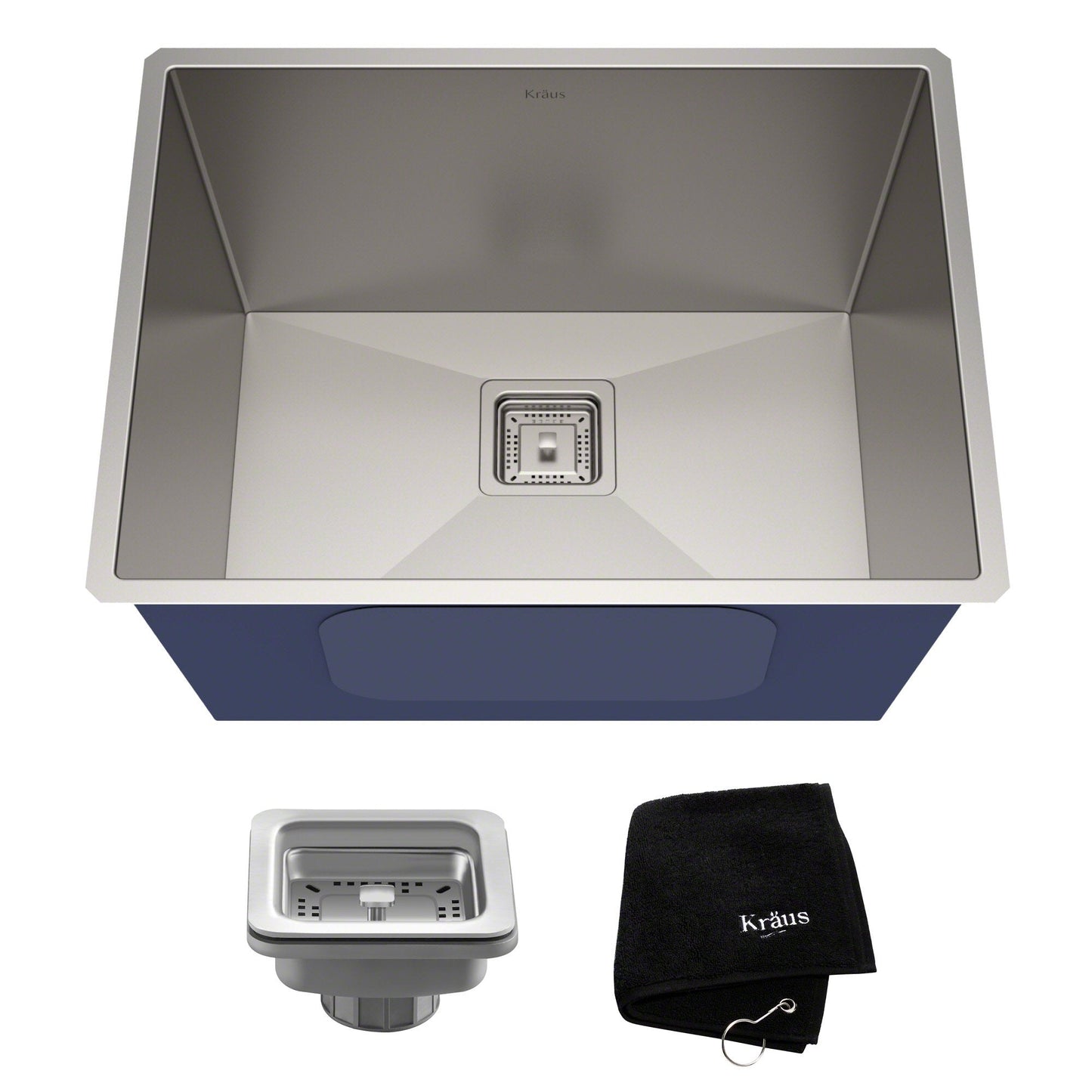 KRAUS Pax Zero-Radius 24" Undermount Single Bowl Stainless Steel Laundry Utility Sink - KHU24L