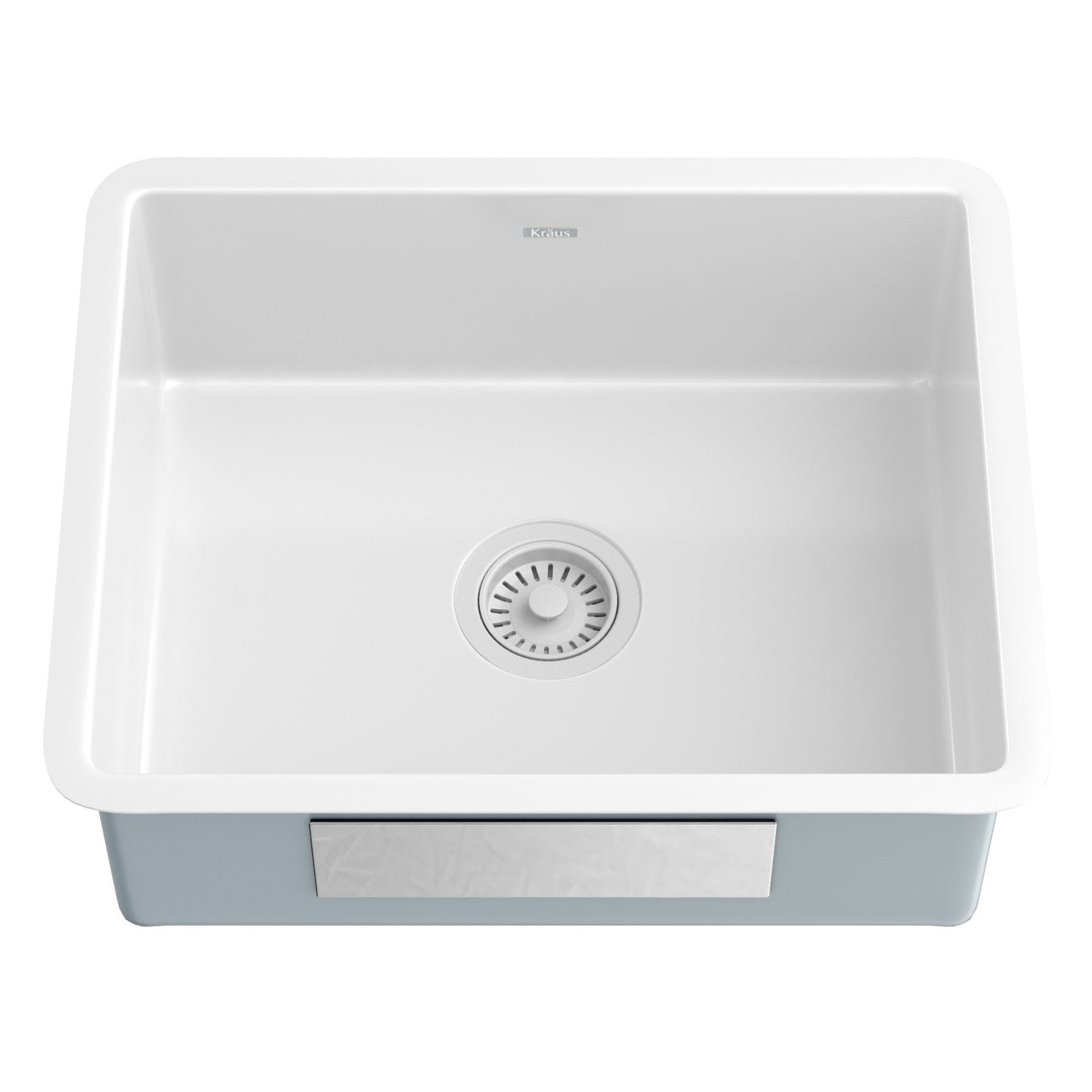 KRAUS Pintura 21" Undermount Enameled Single Bowl Kitchen Sink in White - KE1US21GWH