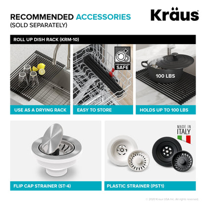 KRAUS Pintura 23" Enameled Stainless Steel Kitchen Sink in White - KEU12WHITE