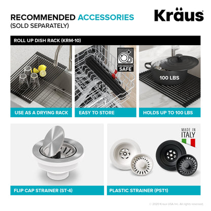 KRAUS Pintura 31 1/2" White Enameled Stainless Steel Kitchen Sink - KEU14WHITE
