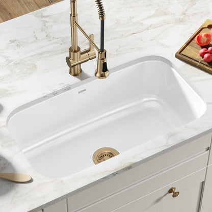 KRAUS Pintura 31 1/2" White Enameled Stainless Steel Kitchen Sink - KEU14WHITE