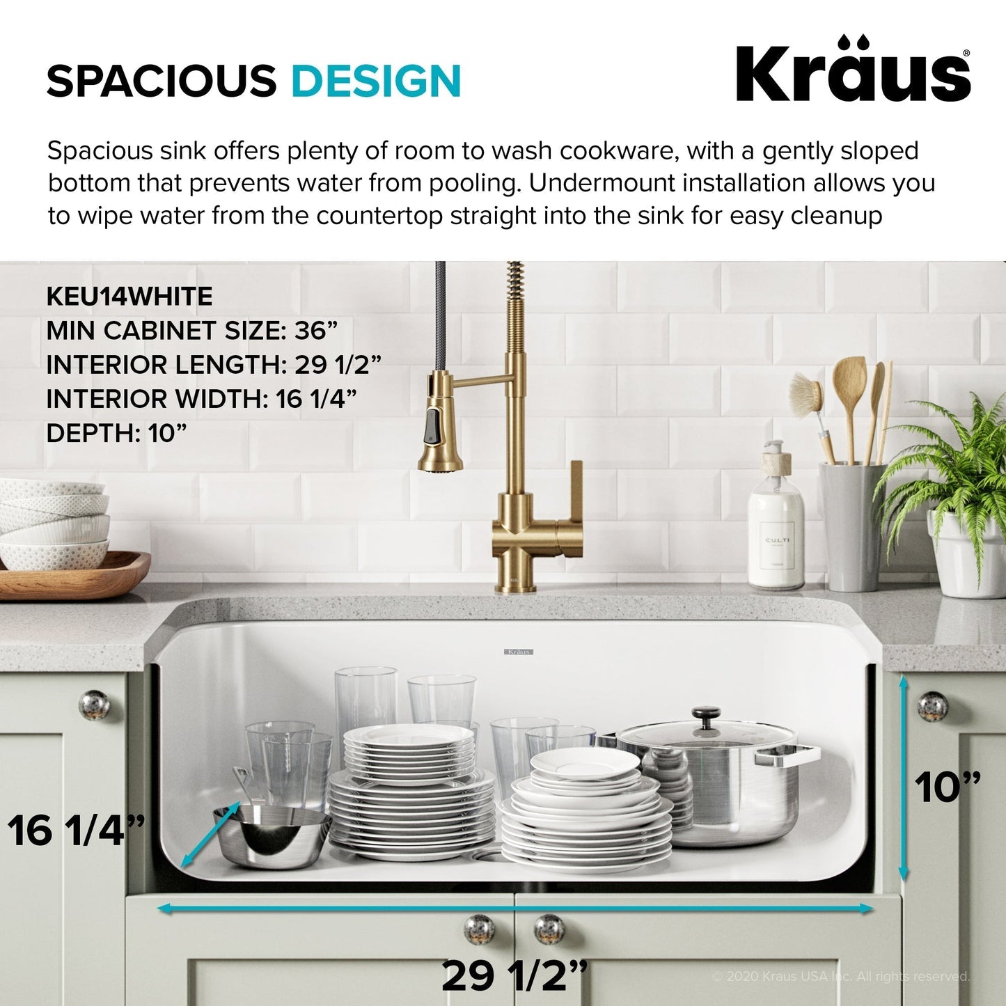 KRAUS Pintura 31 1/2" White Enameled Stainless Steel Kitchen Sink - KEU14WHITE
