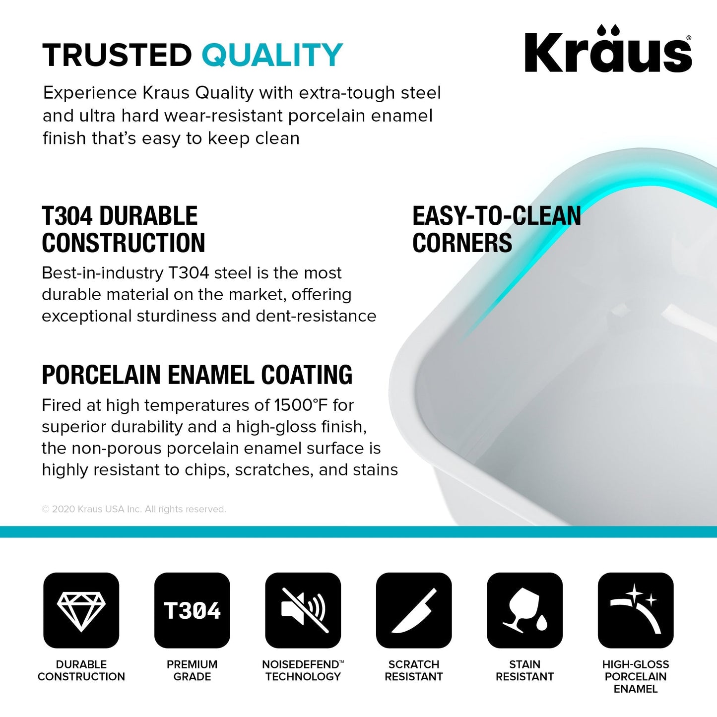 KRAUS Pintura 31 1/2" White Enameled Stainless Steel Kitchen Sink - KEU14WHITE