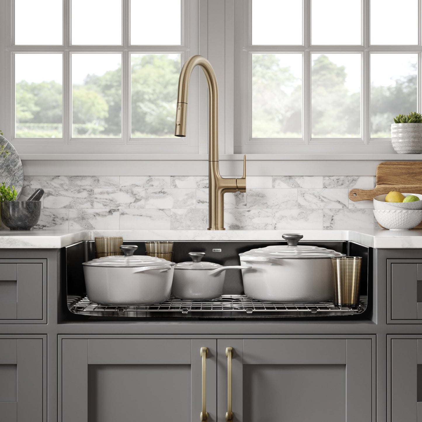 KRAUS Pintura 32" Undermount Porcelain Enameled Steel Kitchen Sink in Black - KE1US32GBL