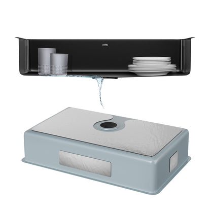 KRAUS Pintura 32" Undermount Porcelain Enameled Steel Kitchen Sink in Black - KE1US32GBL