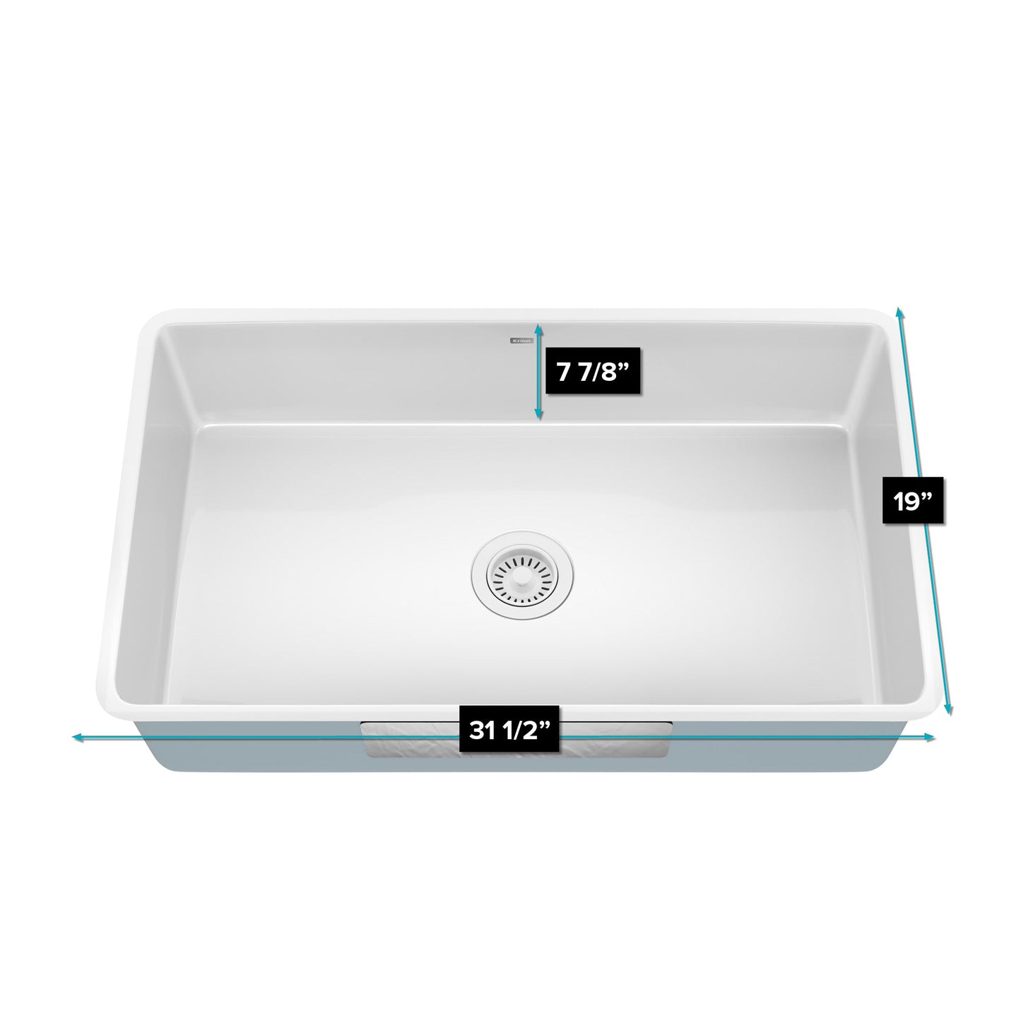 KRAUS Pintura 32" Undermount Porcelain Enameled Steel Kitchen Sink in White - KE1US32GWH